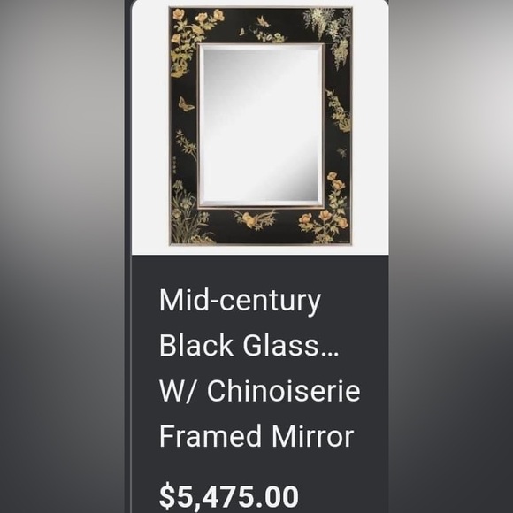 1990 LaBarge Chinoiserie Framed Mirror (Anthropologie) - Picture 2 of 5